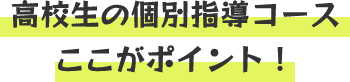 高校生の個別指導コース ここがポイント！