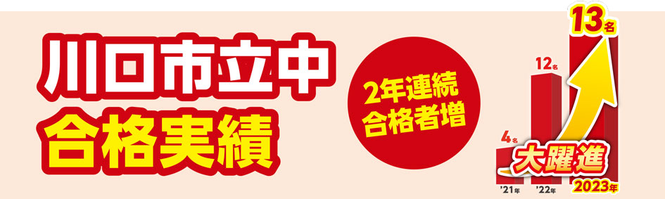 川口市立中合格実績 2年連続合格者増