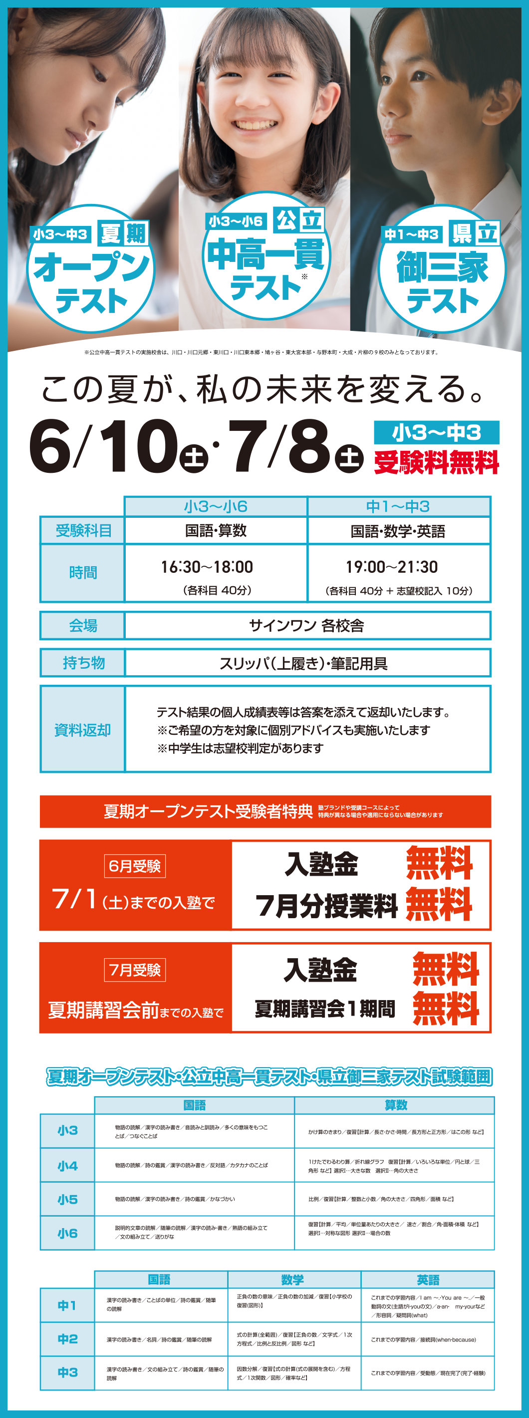 夏期オープンテスト