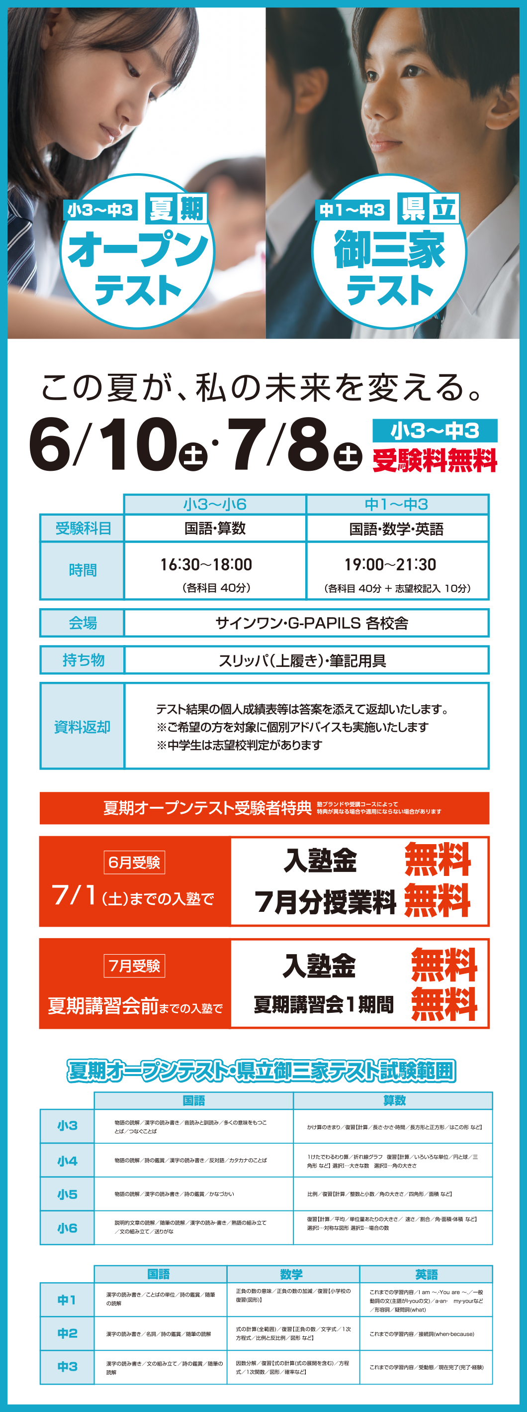 夏期オープンテスト