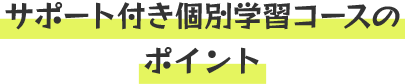 サポート付き個別学習コースのポイント