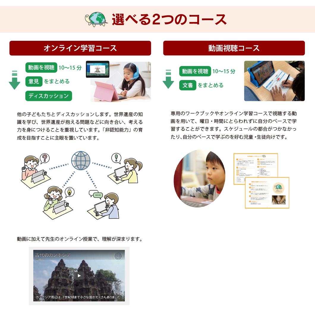 選べる2つのコース オンライン学習コース 動画視聴コース